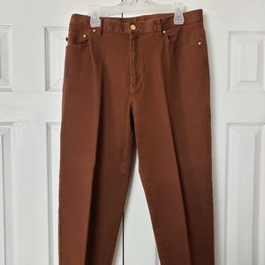Ralph Lauren Womens Brown Jeans High Rise Size 14